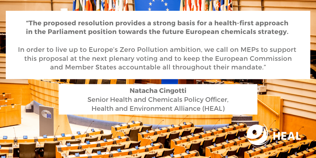 European Parliament environment committee demands a health-first approach to EU chemicals strategy