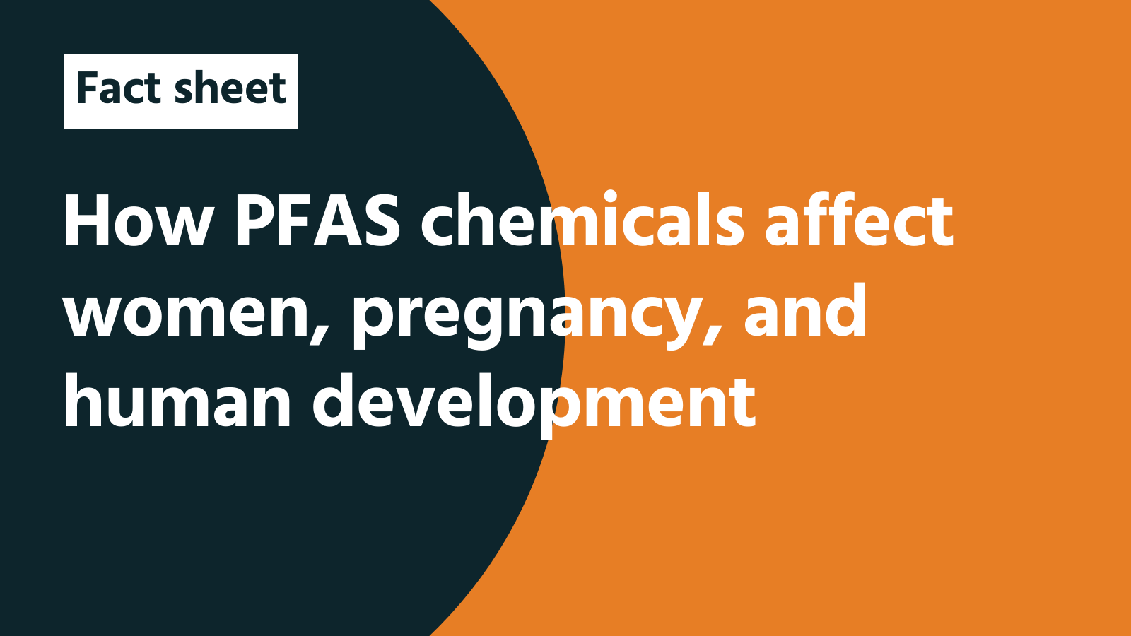 Fact sheet: How PFAS chemicals affect women, pregnancy, and human development